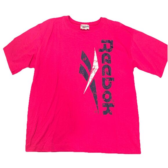 Vintage Reebok 1990S T Shirt UNISEX  Logo SZ XL NWOT Streetwear Pink - Picture 1 of 4